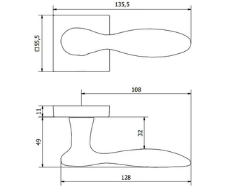 GAUDIUM MG2042 - Bronze door handle on rose by Fama International - view 3